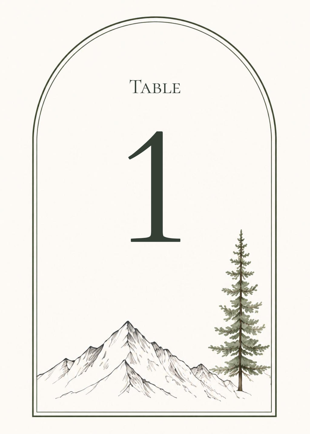 Minimal Mountain Wedding Table Numbers & Reception Signs Bundle, 116 Editable Canva Templates