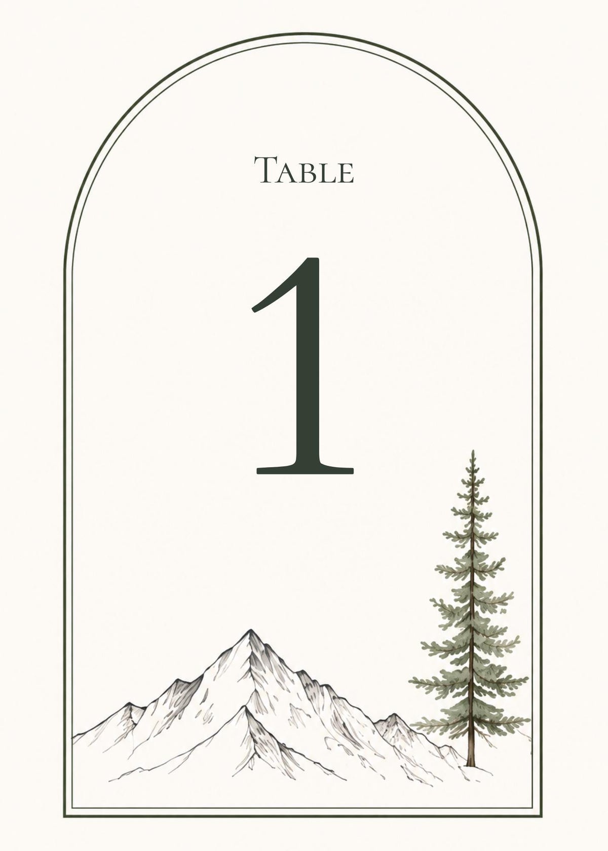 Minimal Mountain Wedding Table Numbers & Reception Signs Bundle, 116 Editable Canva Templates