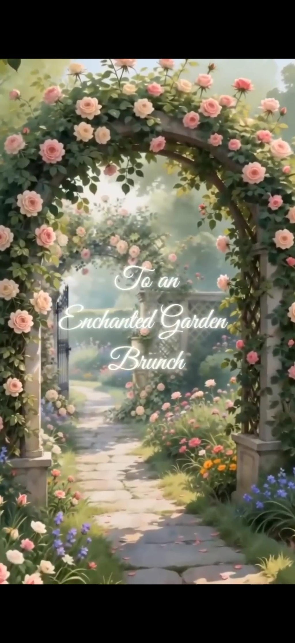 Cinematic Secret Garden Bridal Brunch Invitation | Animated Canva Template | Instant Download