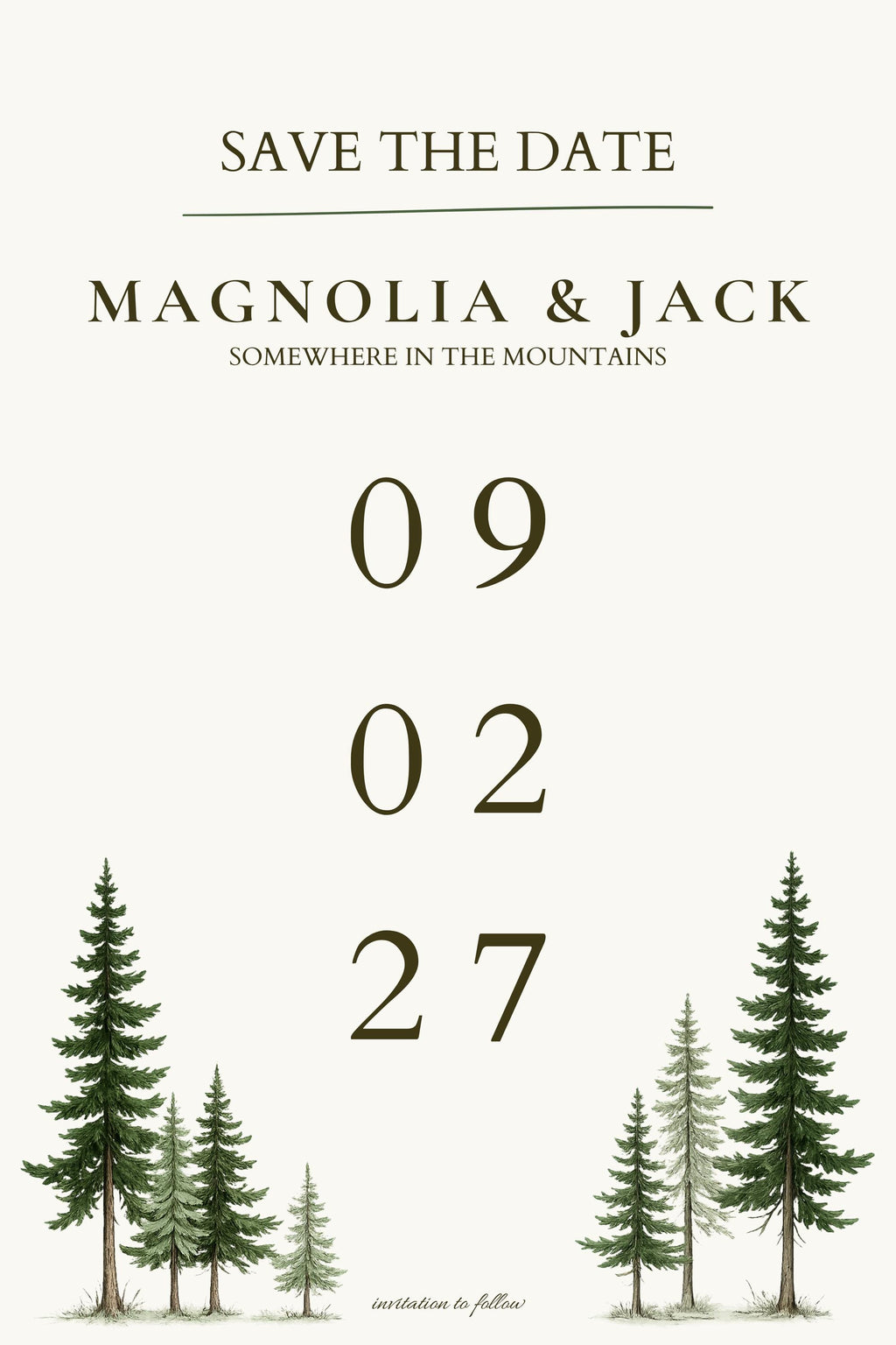 Mountain Wedding Invitation Suite, 33 Editable Canva Templates, Minimal Wedding Bundle, Save the Date, RSVP, Details Card, and More