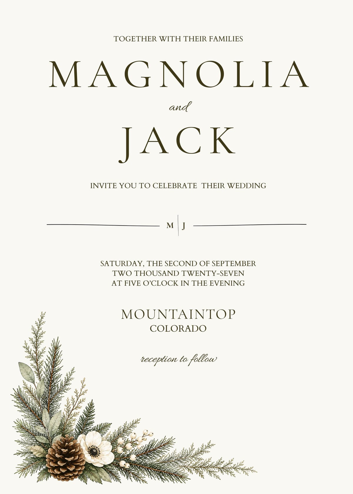 Mountain Wedding Invitation Suite, 33 Editable Canva Templates, Minimal Wedding Bundle, Save the Date, RSVP, Details Card, and More