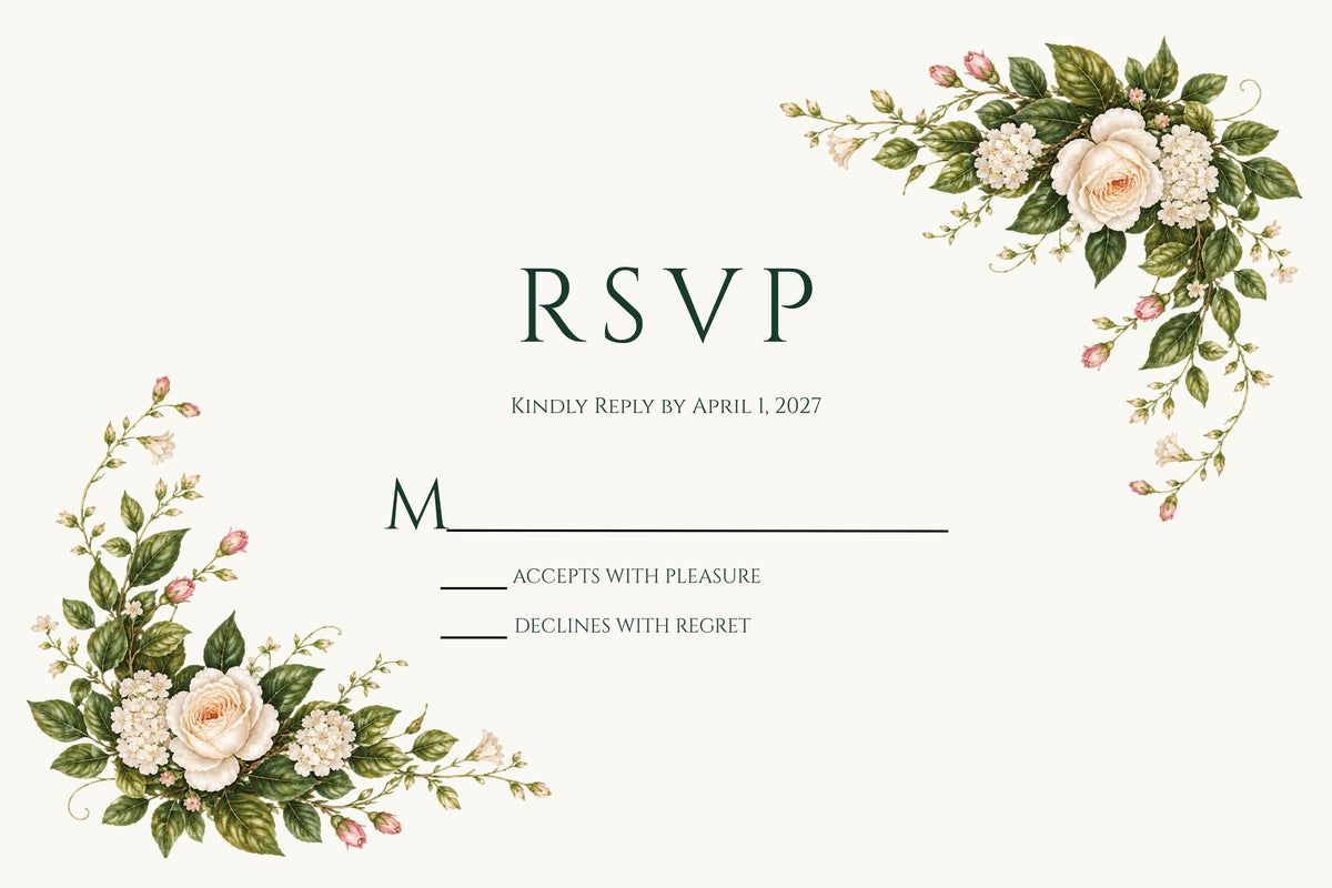 Secret Garden Wedding Invitation Suite Template | 35 Editable Canva Templates | Botanical Floral Wedding Bundle