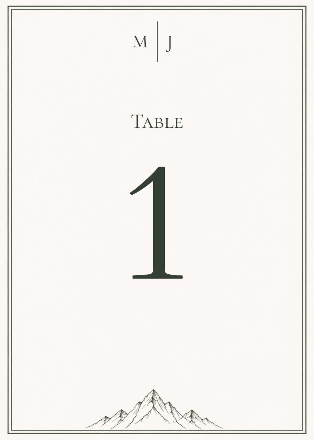 Minimal Mountain Wedding Table Numbers & Reception Signs Bundle, 116 Editable Canva Templates