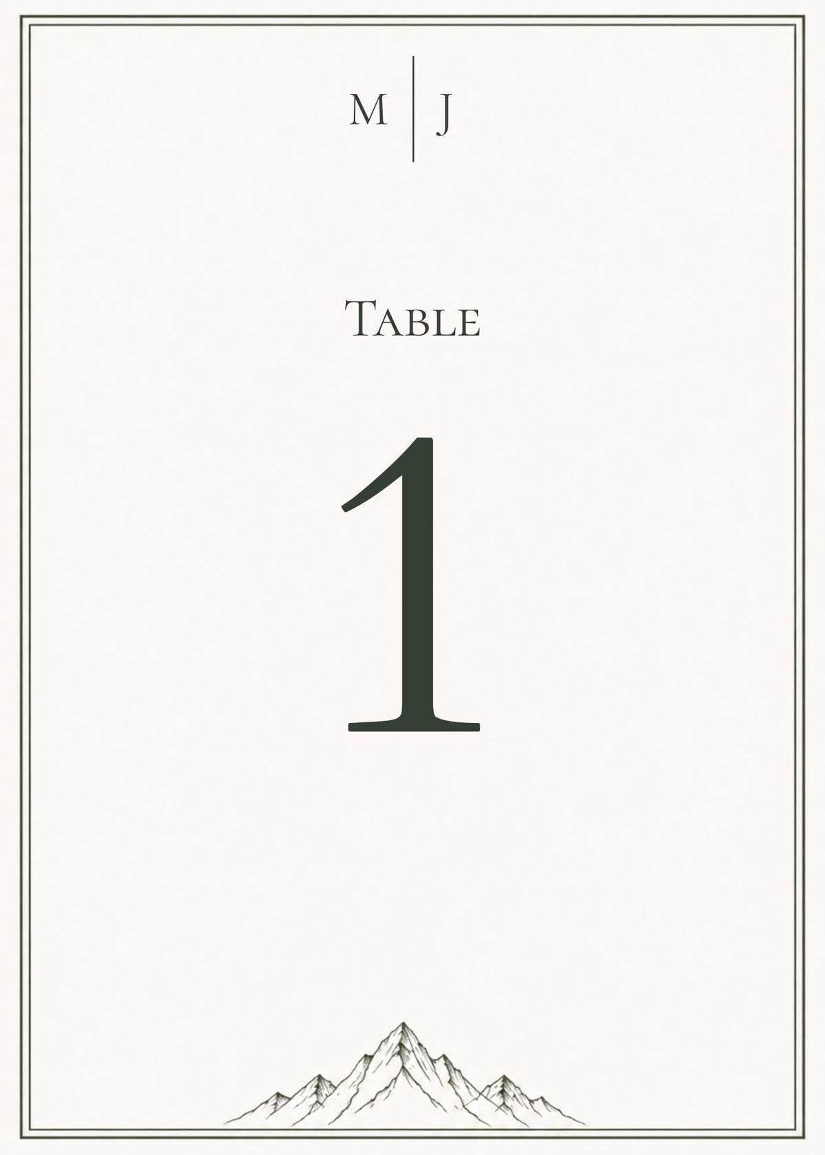 Minimal Mountain Wedding Table Numbers & Reception Signs Bundle, 116 Editable Canva Templates