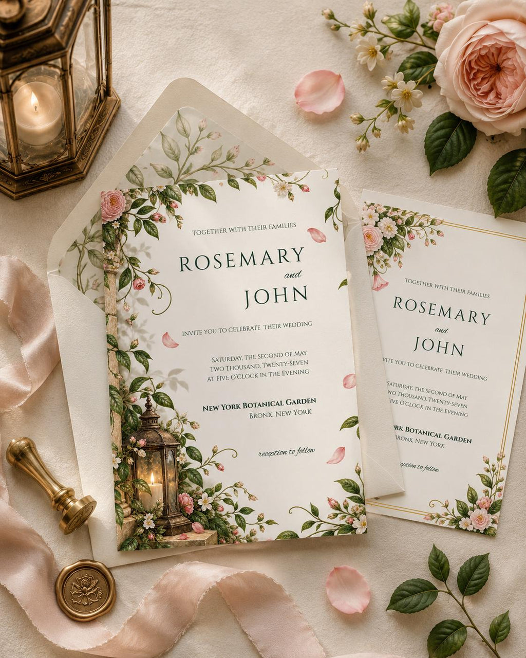 Secret Garden Wedding Invitation Suite Template | 35 Editable Canva Templates | Botanical Floral Wedding Bundle