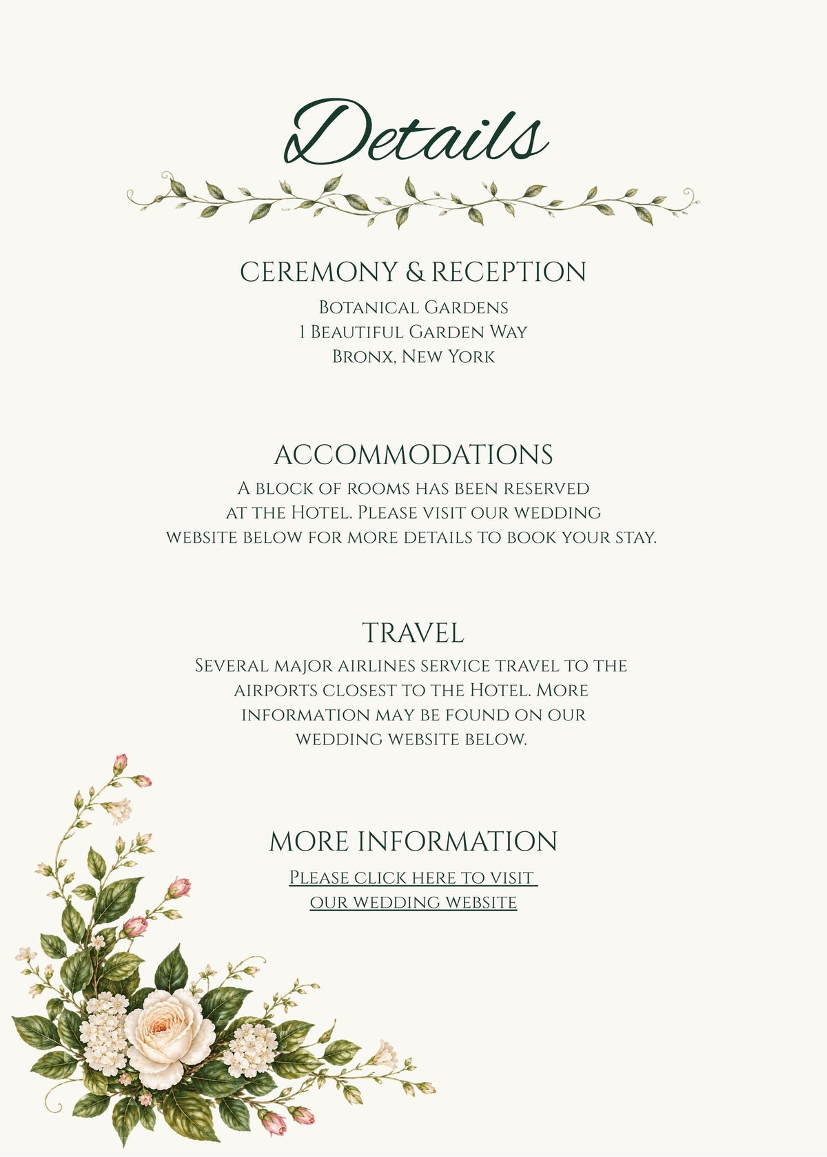 Secret Garden Wedding Invitation Suite Template | 35 Editable Canva Templates | Botanical Floral Wedding Bundle