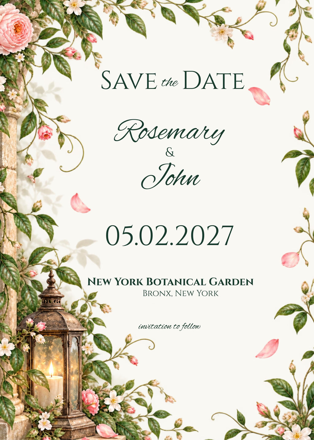 Secret Garden Wedding Invitation Suite Template | 35 Editable Canva Templates | Botanical Floral Wedding Bundle