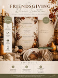 Editable Friendsgiving Invitation Template | Editable in Canva | Digital Download