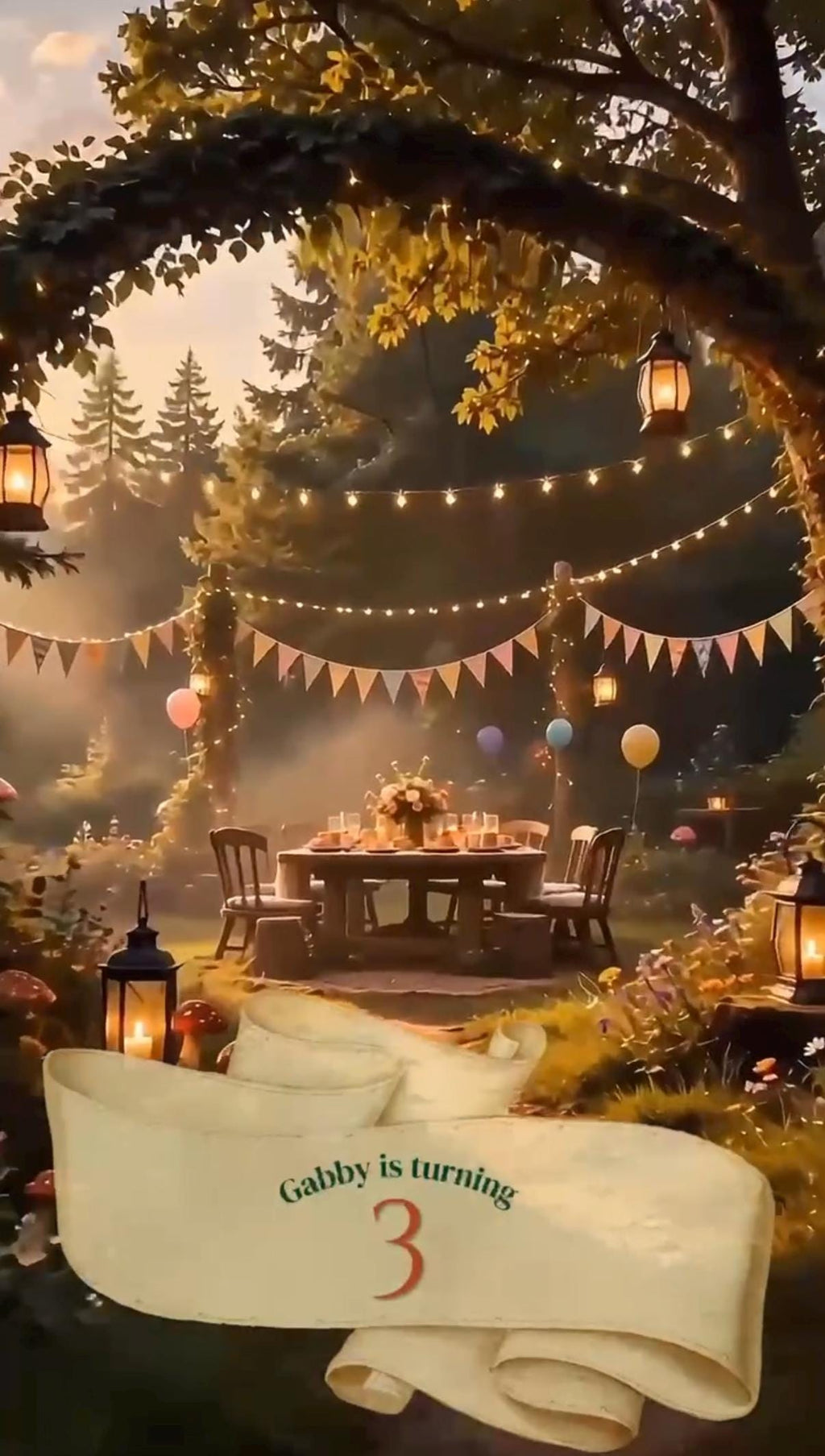 Cinematic Woodland Birthday Invitation Template | Digital and Editable in Canva