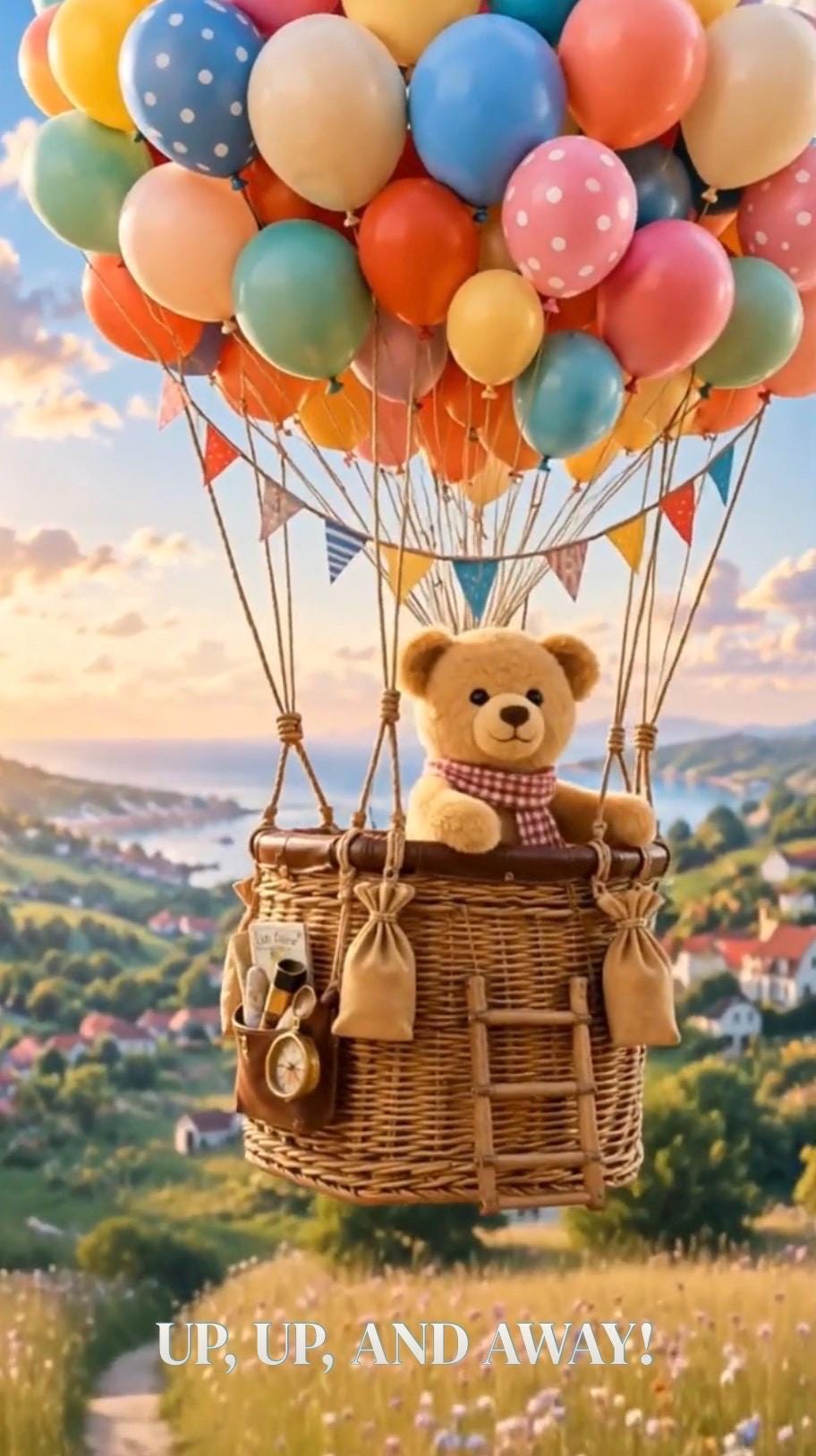 Cinematic ONEderful World Teddy Bear First Birthday Invitation Template | Animated, Digital, and Editable in Canva