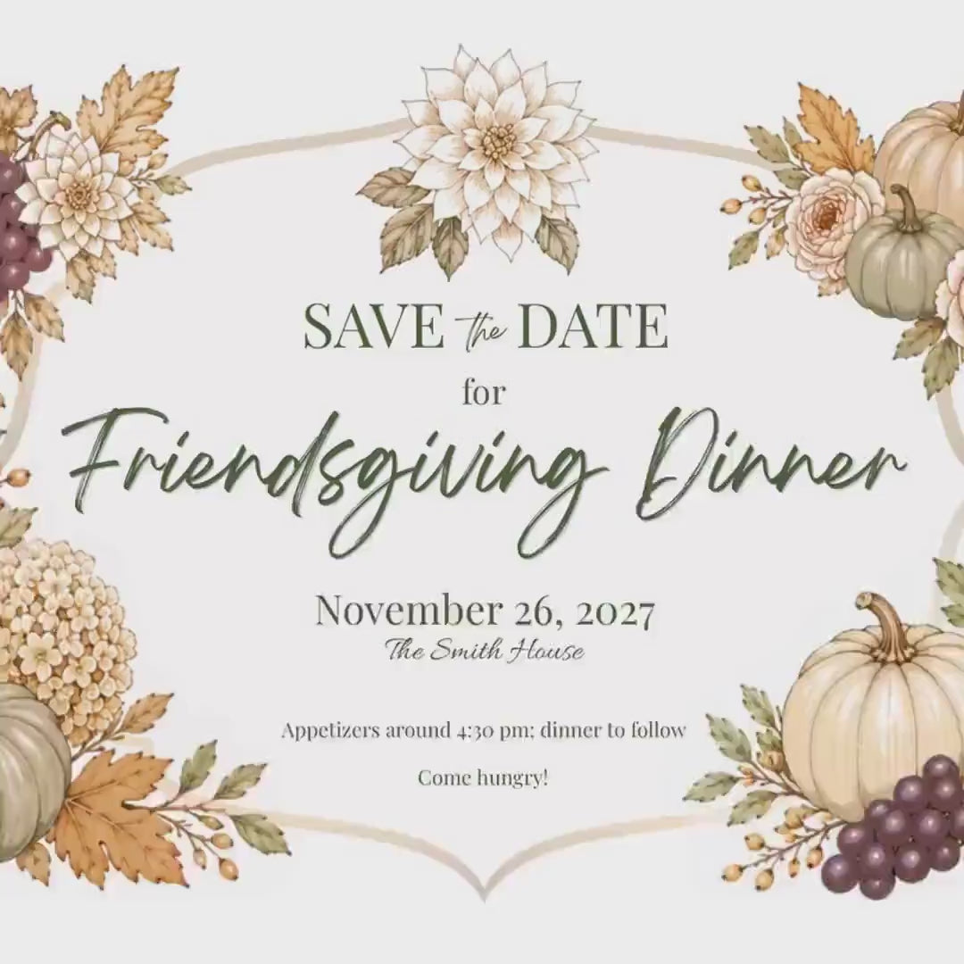 Editable Friendsgiving Invite Template with Autumn Harvest Design