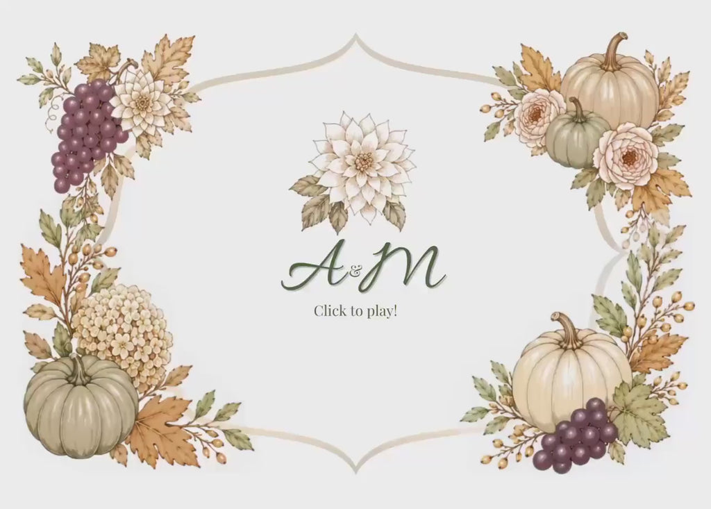 Animated Save the Date for Fall Weddings, Editable Canva Template with Autumn Harvest Design