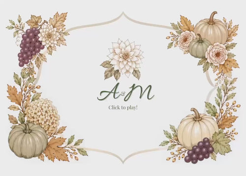 Animated Save the Date for Fall Weddings, Editable Canva Template with Autumn Harvest Design