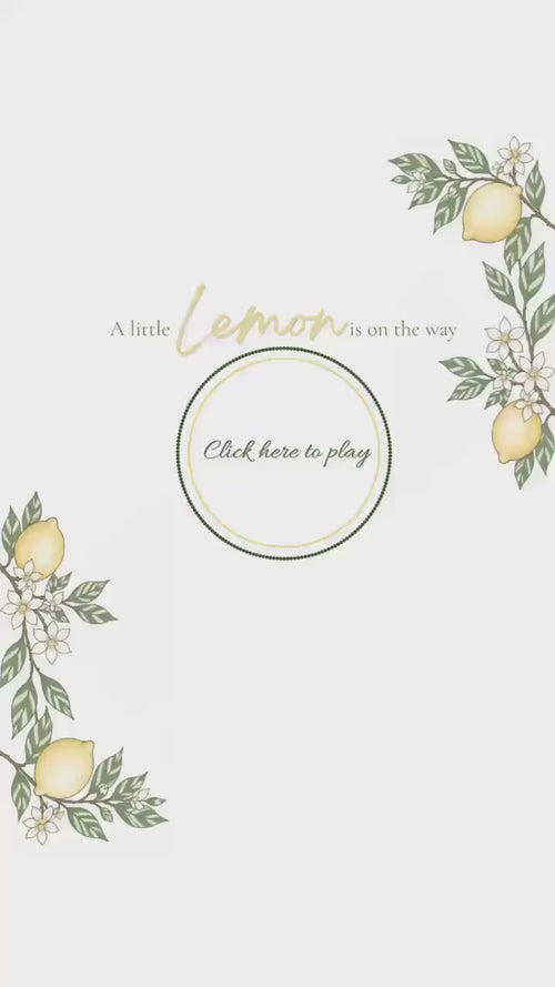 Animated Lemon Baby Shower Invitation, Editable Canva Video with Registry Link