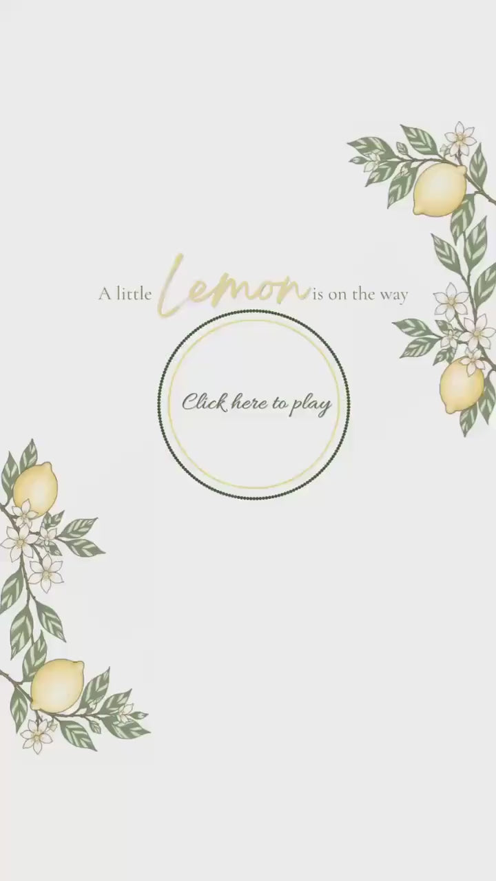 Animated Lemon Baby Shower Invitation, Editable Canva Video with Registry Link