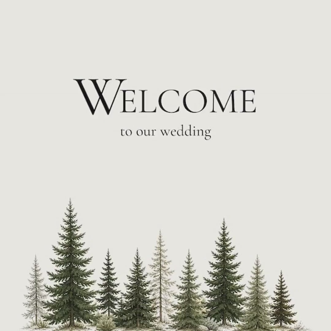 Minimal Mountain Wedding Reception Template Bundle | Editable Tabletop Signs, Table Numbers & Place Cards | Editable in Canva