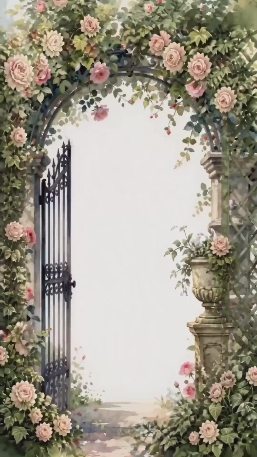 Cinematic Secret Garden Wedding Invitation, Animated Canva Template, Romantic Floral Digital Invite