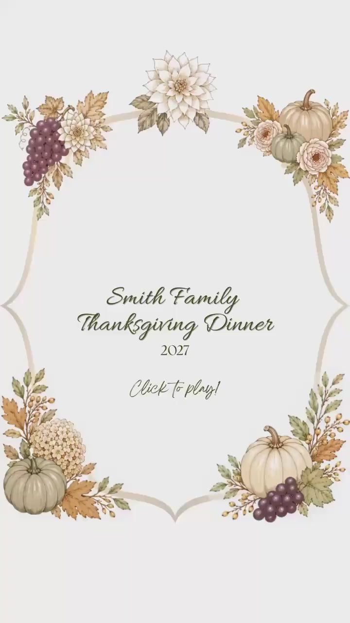 Thanksgiving Invite | Animated Editable Canva Video Invitation for Dinner