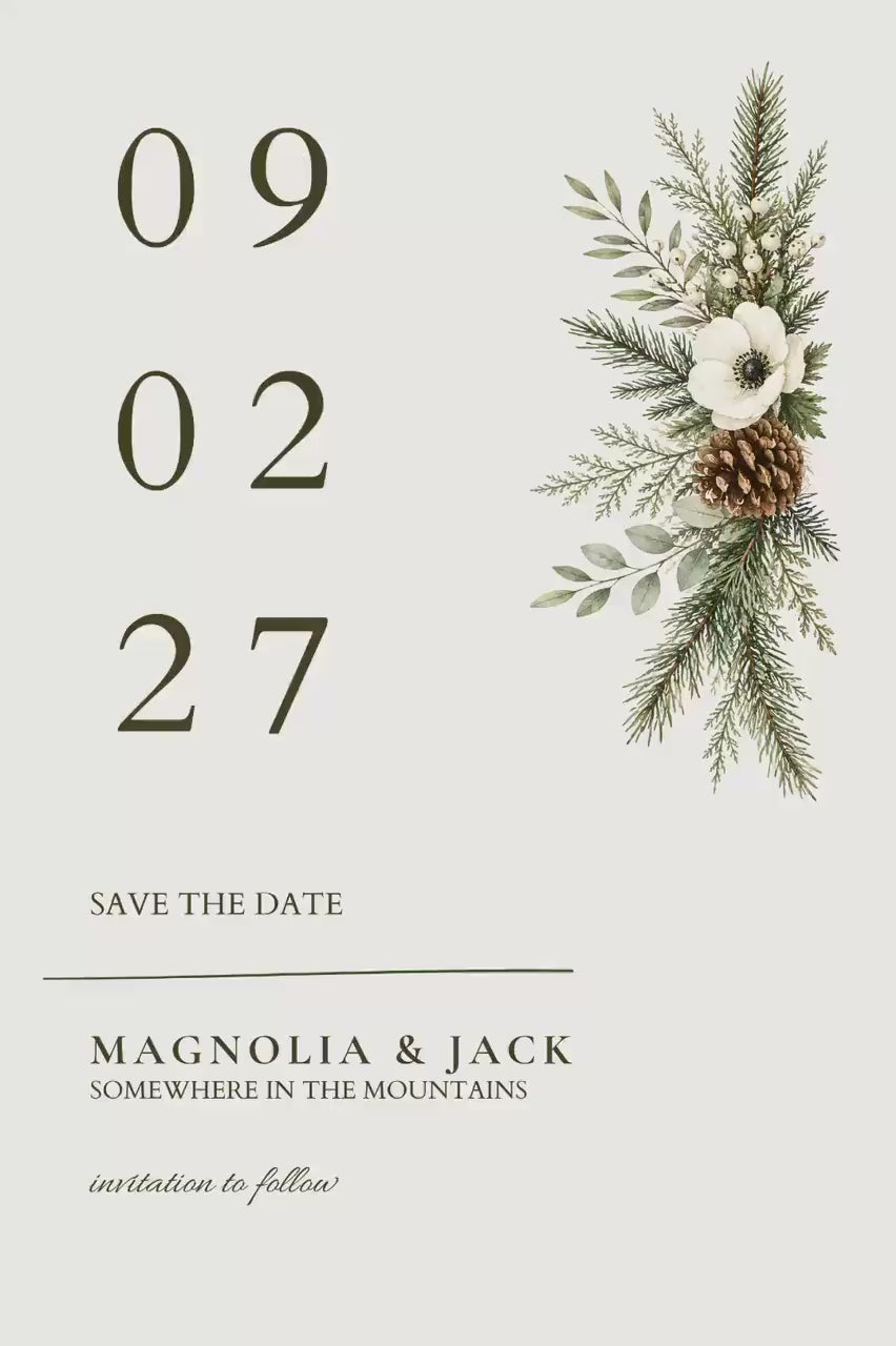 Mountain Wedding Invitation Suite, 33 Editable Canva Templates, Minimal Wedding Bundle, Save the Date, RSVP, Details Card, and More